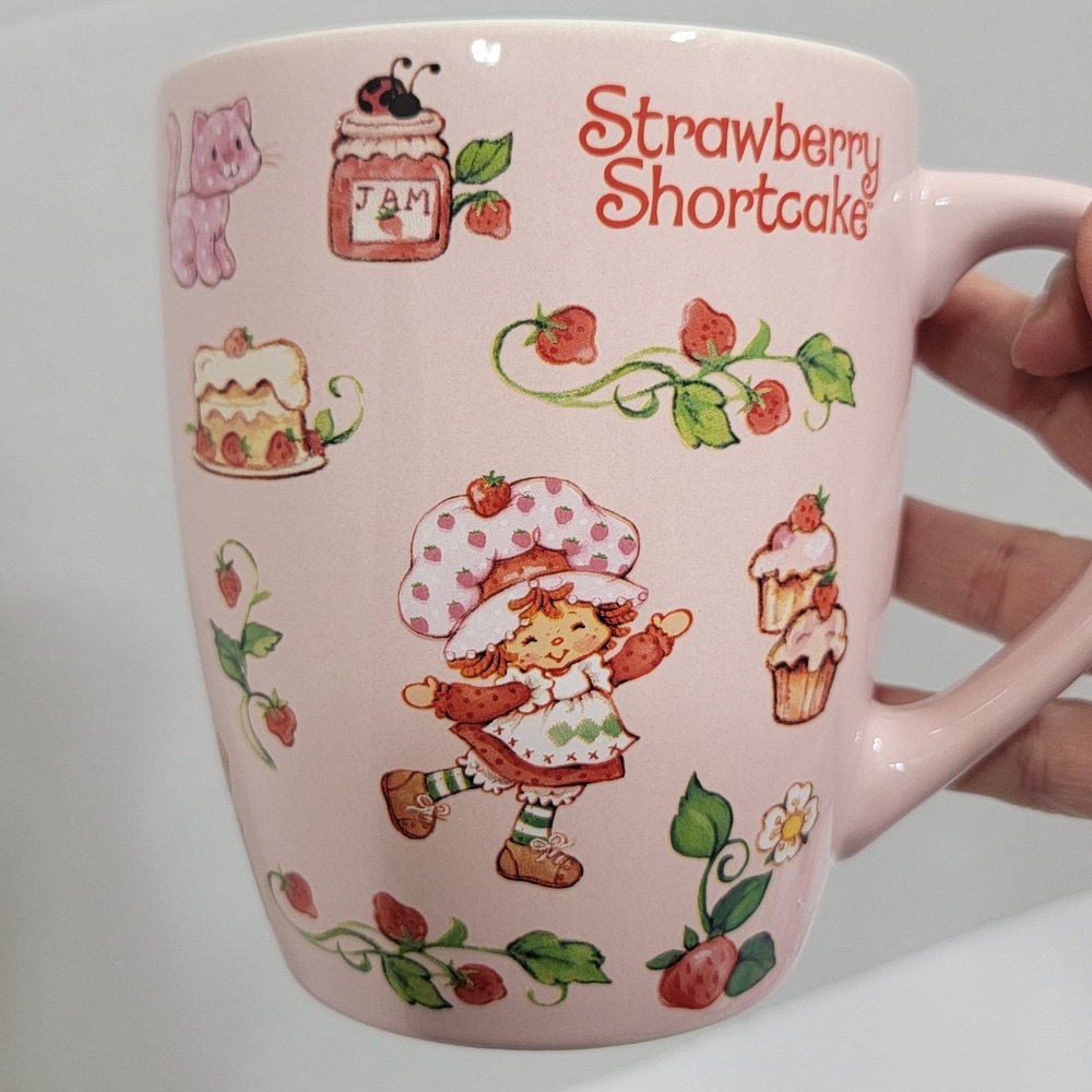 NEW! Strawberry Shortcake All Over Print Large Oversized Pink Coffee Mug 24oz - Picture 5 of 8
